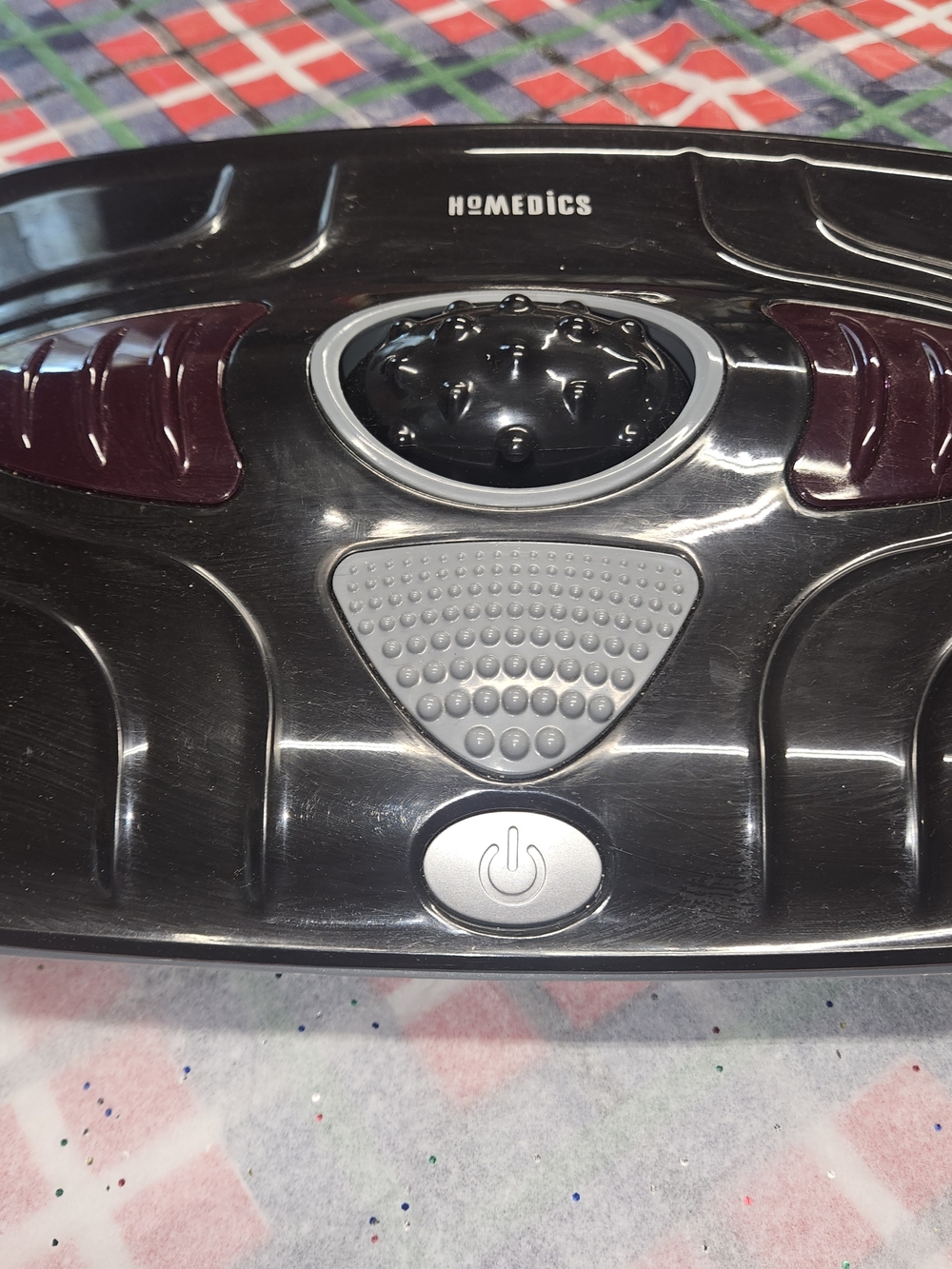 Homedics Black Foot Spa Massager with Gray Controls and Maroon Accents